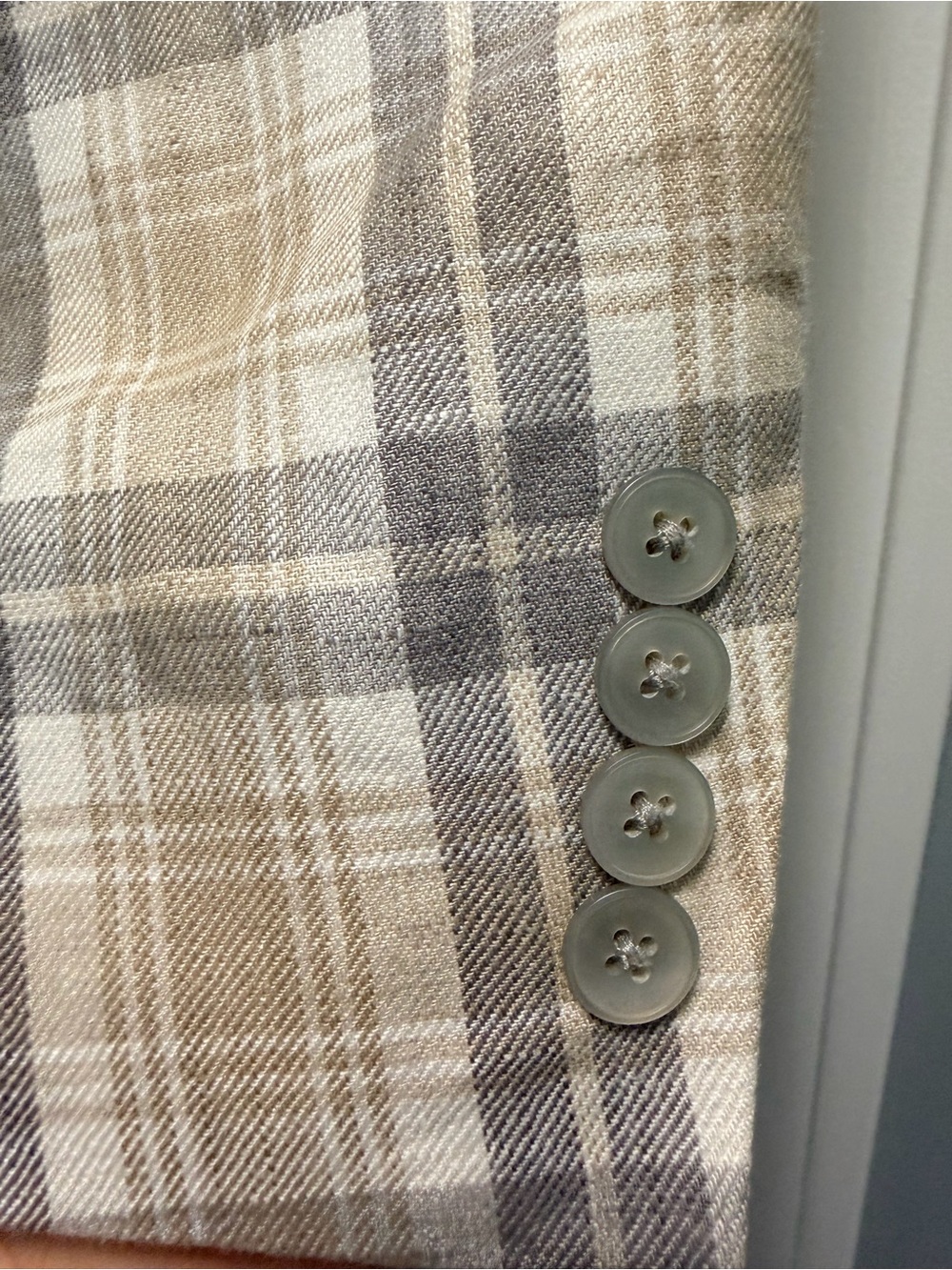 Ralph Lauren Light Beige & Gray Plaid Sport Coat - Picture 3 of 5